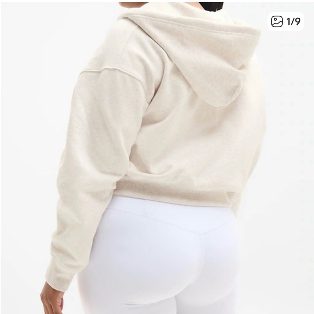 Athleta toasted Heather Cropped Zip Hoodie - size medium